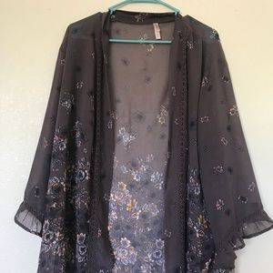 Purple Floral Kimono